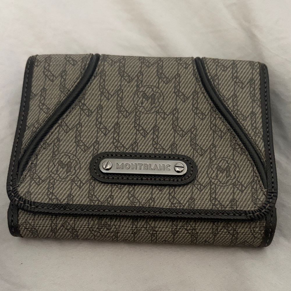 Montblanc Black and Gray Patterned Wallet